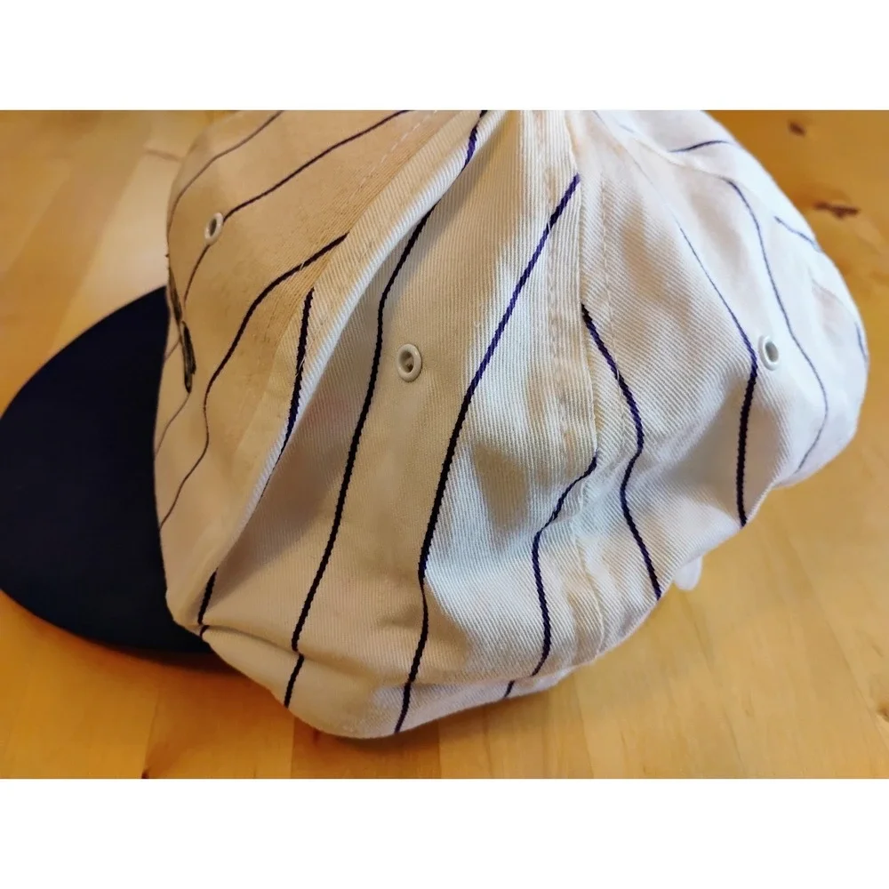 Colorado Rockies Denver Invesco Baseball Cap Snapback Hat Pin Stripe Vintage